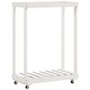 vidaXL Portalegna con Ruote Bianco 76,5x40x108 cm Legno Massello Pino