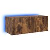 vidaXL Mobile TV a Parete con Luci LED Rovere Fumo 80x35x31 cm