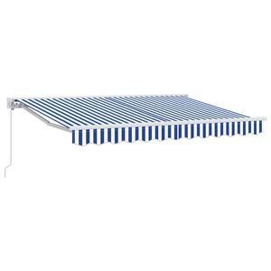 vidaXL Tenda Retrattile Blu e Bianco 250 x 200 cm Alluminio e Tessuto