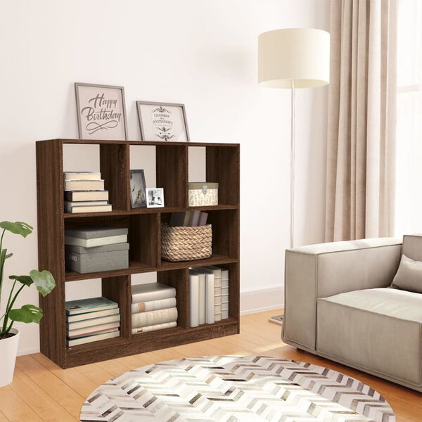 vidaXL Libreria Rovere Marrone 97,5x29,5x100 cm in Legno Multistrato