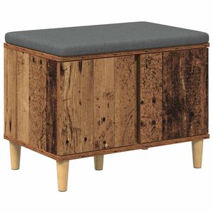 vidaXL Panca per ingresso con cuscino Legno vecchio 60 x 38 x 46 cm