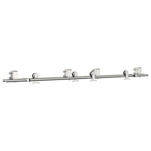 vidaXL Kit Binari Porta Scorrevole 183 cm Acciaio Inossidabile Argento