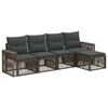 vidaXL Set Divano da Giardino 5 pz Grigio e Grigio Scuro polyrattan