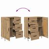 vidaXL Credenza 2 pcs Rovere artigianale Legno ingegnerizzato e vetro
