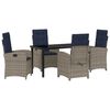vidaXL Set da Pranzo per Giardino con cuscino 5 pcs Grigio polyrattan