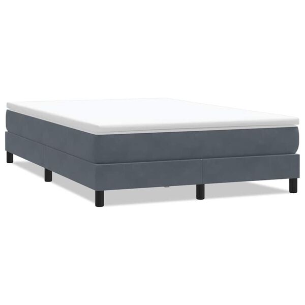 vidaXL Letto a Molle senza Materasso Grigio Scuro 140x220 cm Velluto