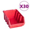 vidaXL Kit Contenitori 136 pz con Pannelli a Parete Rosso e Nero
