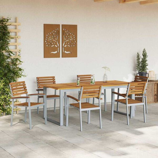 vidaXL Sedia da Giardino 8 pcs Marrone 56 x 57 x 87cm