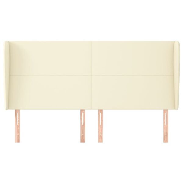 vidaXL Testiera ad Orecchio Crema 163x23x118/128 cm in Similpelle