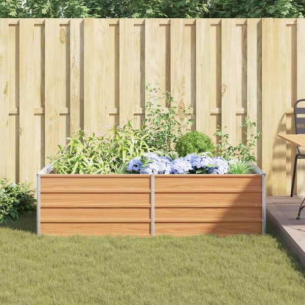 vidaXL Letto Rialzato Giardino 160x80x45 cm in Acciaio Zincato Argento