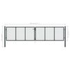 vidaXL Cancello da Giardino in Rete di Acciaio Zincato 400x75 cm Grigio