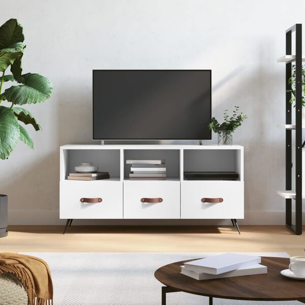 vidaXL Mobile Porta TV Bianco 102x36x50 cm in Legno Multistrato
