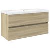 vidaXL Set Mobili da Bagno 2 pz in Ceramica e Legno Multistrato