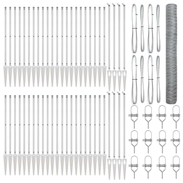 vidaXL Palo della recinzione Argento 100 x 1,2 m (rete 50 mm) Acciaio