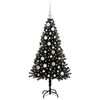 vidaXL Albero di Natale con 150 LED con supporto Nero 120 cm PVC