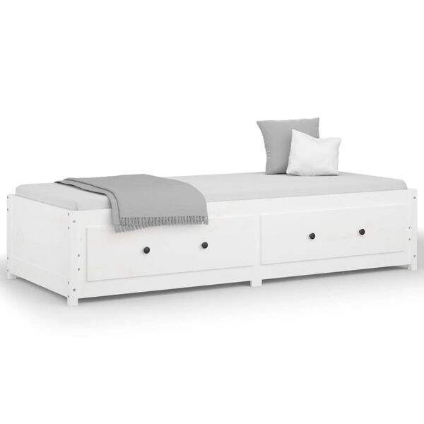 vidaXL Dormeuse Bianca 90x190 cm Single in Legno Massello di Pino
