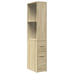 vidaXL Armadietto da Bagno Stretto con Ruote Rovere Sonoma Truciolato