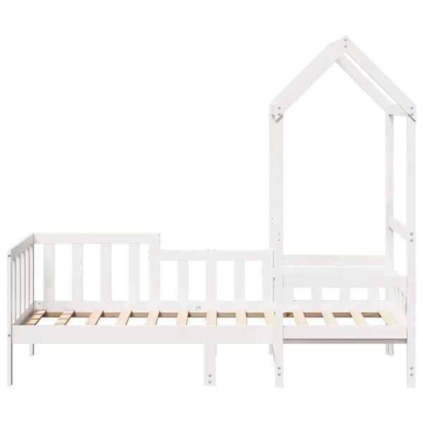 vidaXL Dormeuse con Tetto 80x200 cm Bianco in Legno Massello di Pino