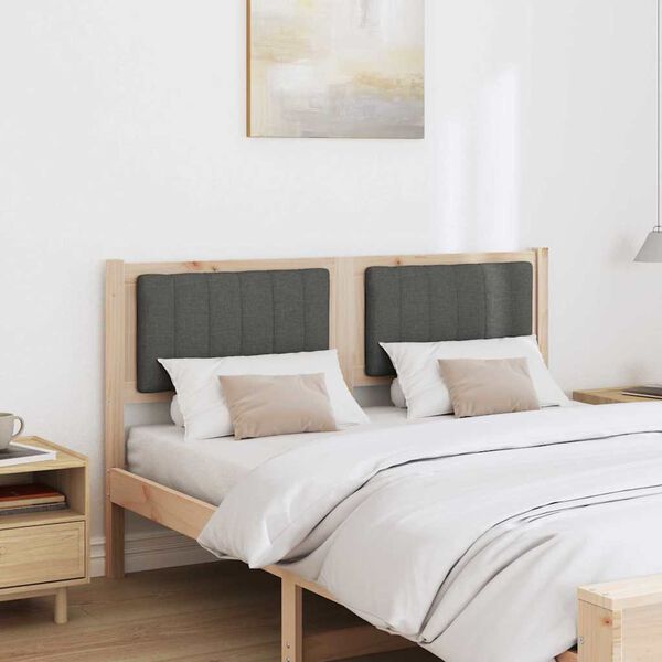 vidaXL Testiera imbottita con testiera Marrone 135 cm Pino massello