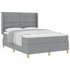vidaXL Letto a Molle con materasso Grigio chiaro 140 x 200 cm Tessuto
