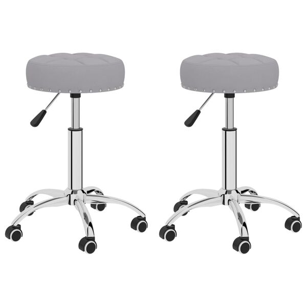 vidaXL Sedie da Pranzo Girevoli 2 pz Grigio in Tessuto