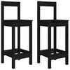 vidaXL Sedie da Bar 2 pz Nere 40x41,5x112 cm Legno Massello di Pino