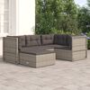 vidaXL Set Divani da Giardino 5 pz con Cuscini in Polyrattan Grigio