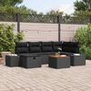 vidaXL Set Divano da Giardino con cuscino 7 pcs Nero Poly Rattan