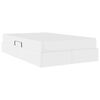 vidaXL Letto con contenitore e materasso 2 pcs Bianco Pelle
