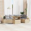 vidaXL Set Divano da Giardino 6 pcs Beige Poly Rattan