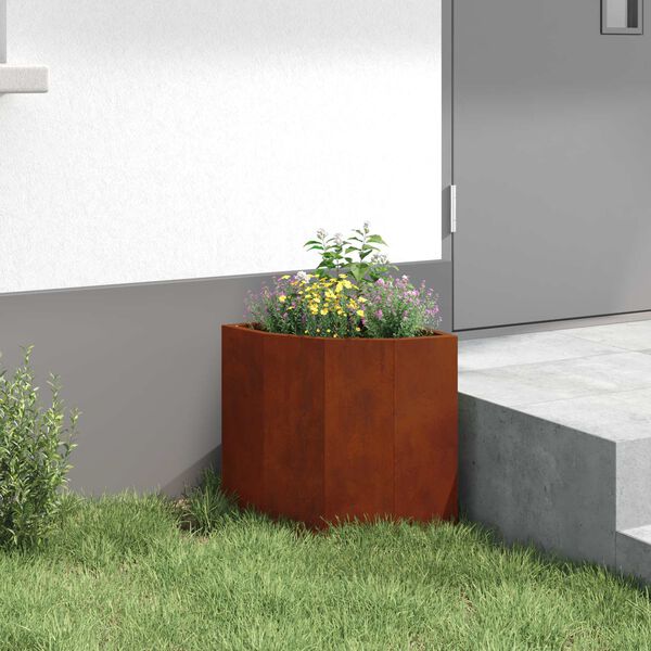 vidaXL Vaso d'angolo Ruggine 30 x 30 x 35 cm acciaio corten