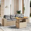 vidaXL Set Divano da Giardino 5 pz con Cuscini Beige in Polyrattan