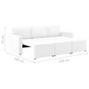vidaXL Divano Letto Modulare a 3 Posti Bianco in Similpelle