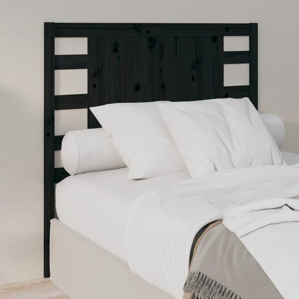 vidaXL Testiera per Letto Nera 106x4x100 cm in Legno Massello di Pino