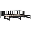 vidaXL Dormeuse Estraibile Nera 2x(90x190) cm Legno Massello di Pino