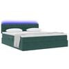vidaXL Letto con contenitore e LED Verde Scuro 180 x 200 cm Velluto