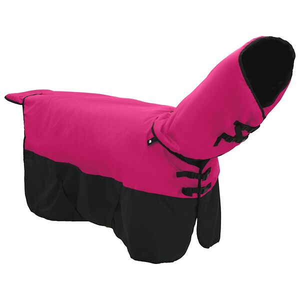 vidaXL Coperta per Cavalli Rosa e Nero 95 cm Poliestere