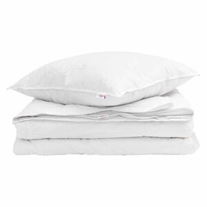vidaXL Duvet 2-in-1 con cuscino 2 pcs Bianco Piuma d'anatra