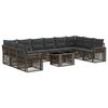 vidaXL Set Divano da Giardino 11 pz Grigio e Grigio Scuro polyrattan