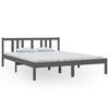 vidaXL Giroletto Grigio in Legno Massello 150x200 cm King Size