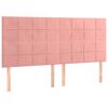 vidaXL Letto a Molle con Materasso e LED Rosa 180x200 cm in Velluto