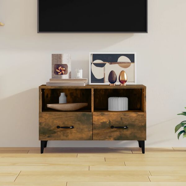 vidaXL Mobile Porta TV Rovere Fumo 80x36x50 cm in Legno Multistrato