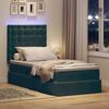 vidaXL Letto con contenitore e LED Verde Scuro 90 x 200 cm Velluto