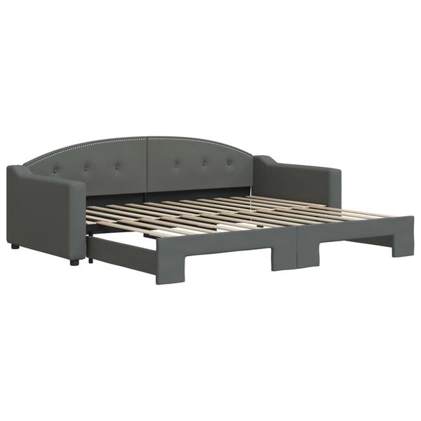 vidaXL Divano Letto con Letto Estraibile Grigio Scuro 90x200cm Tessuto