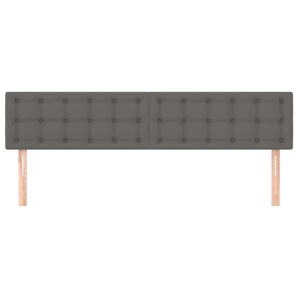 vidaXL Testiera Grigio 160x5x78/88 cm in Similpelle