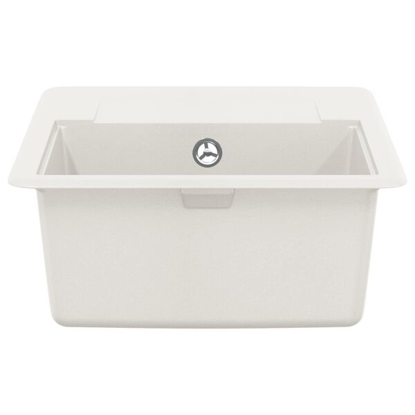 vidaXL Lavello Bianco 560 x 460 mm 80% Quarzo e 20% Resina