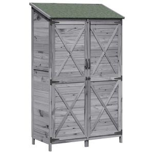 vidaXL Capanno da Giardino con tetto Grigio 106 x 56 x 176,5 cm