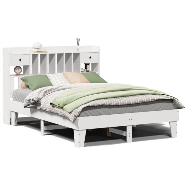 vidaXL Letto senza Materasso Bianco 140x190 cm Legno Massello di Pino