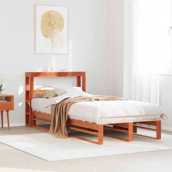 vidaXL Letto senza Materasso Marrone Cera 90x200 cm Legno di Pino