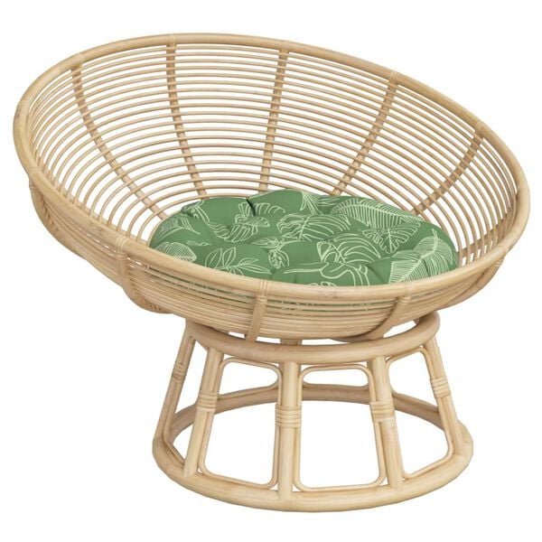 vidaXL Cuscino Rotondo Motivo a Foglie &Oslash; 60x11 cm in Tessuto Oxford